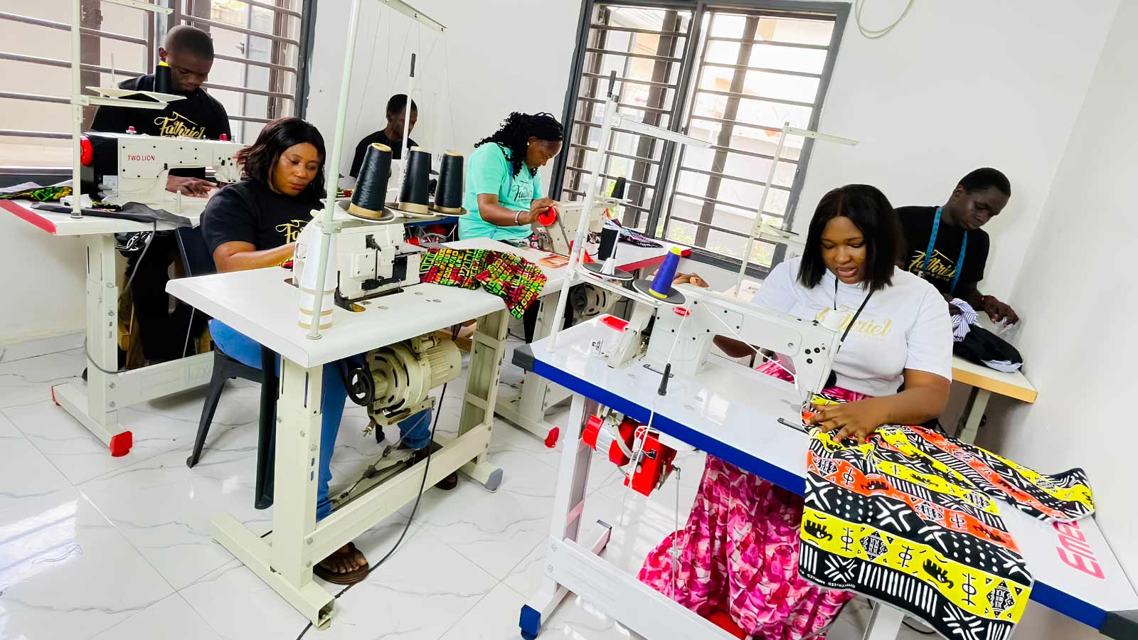 Faith and her team at work